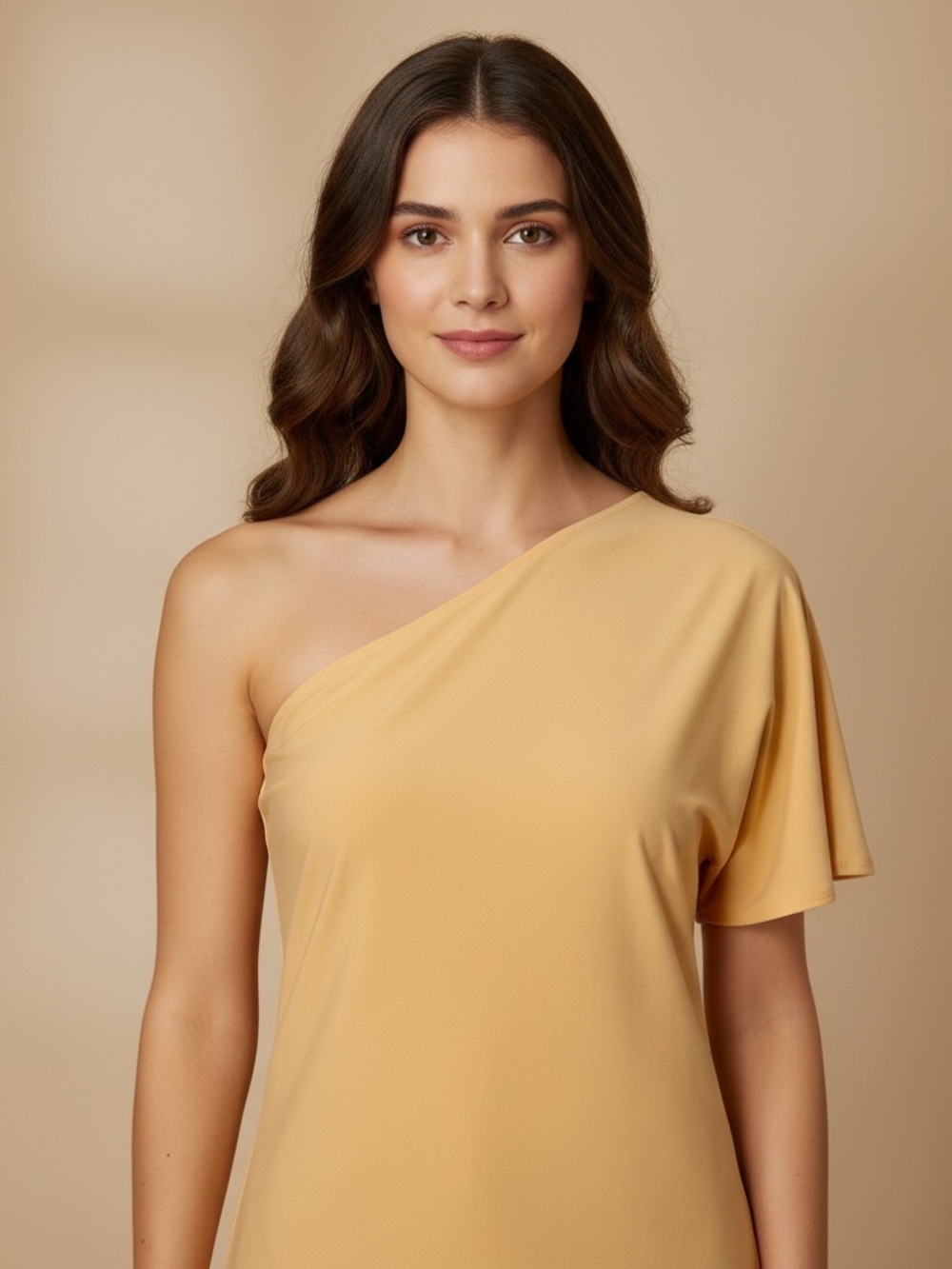 Leith | LIKE NEW One shoulder yellow chic blouse size medium